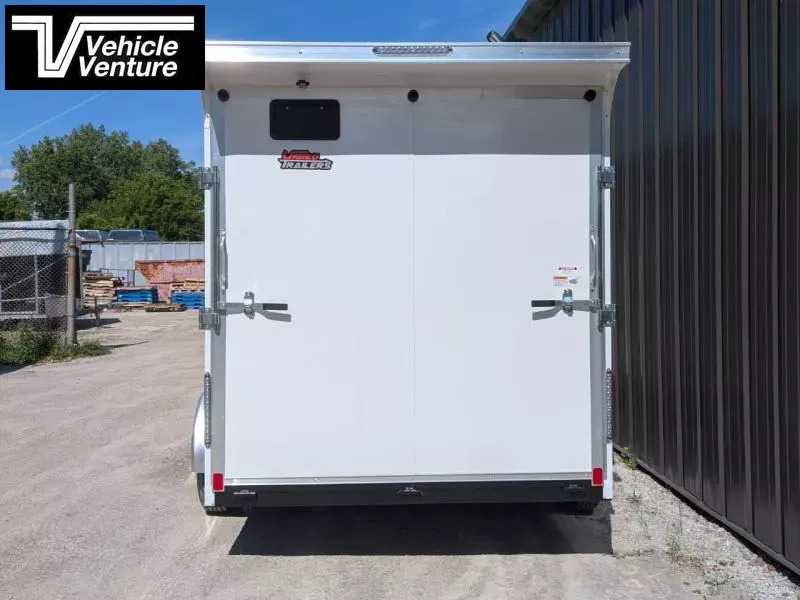 2026 UNITED TRAILER 7X14 FLAT TOP V-NOSE 12" EXTRA HEIGHT RAMP DOOR WHITE - Image 5