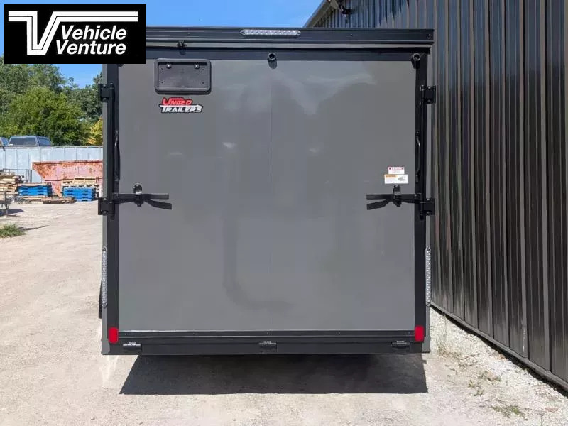 2026 UNITED TRAILER 7X16 FLAT TOP V-NOSE 6" EXTRA HEIGHT RAMP DOOR BATTLESHIP GRAY - Image 5