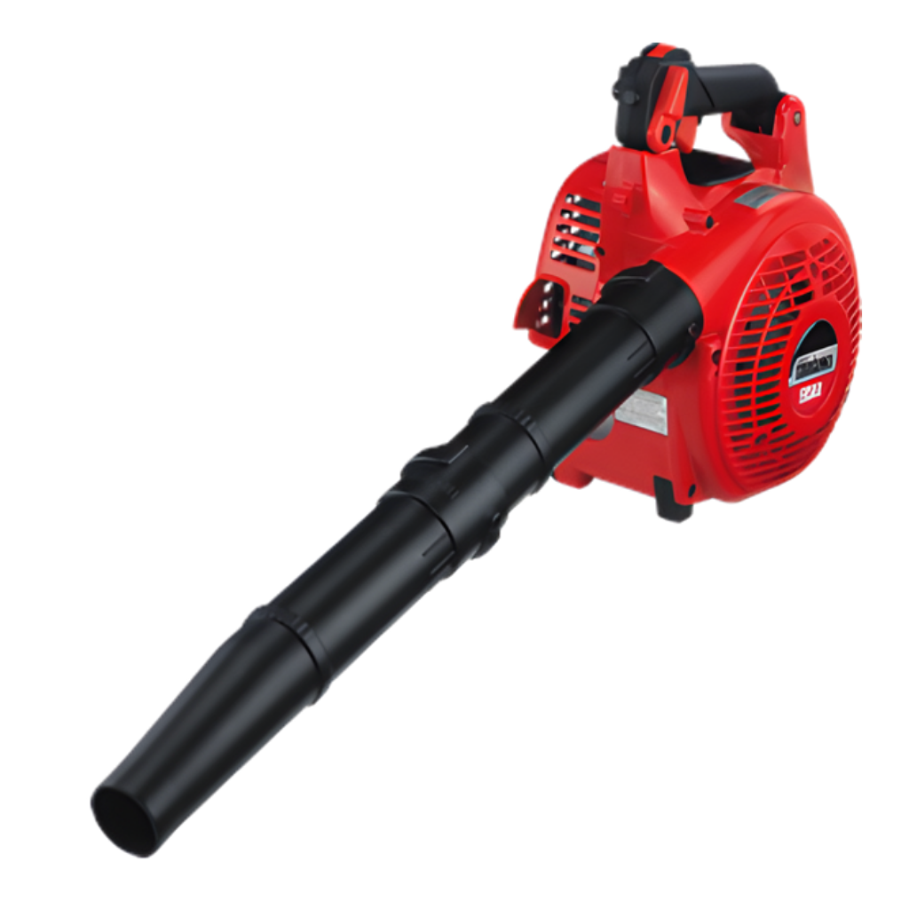 The SHINDAIWA 34CC H4 Handheld Blower is a red and black gas-powered leaf blower featuring a long black nozzle and a top carry handle.