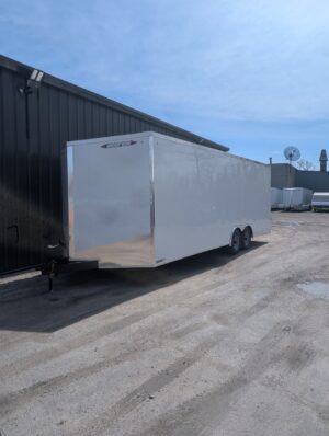 2026 WEBER LANE 85X24 CONTRACTOR SERIES 12" EXTRA HEIGHT RAMP DOOR WHITE